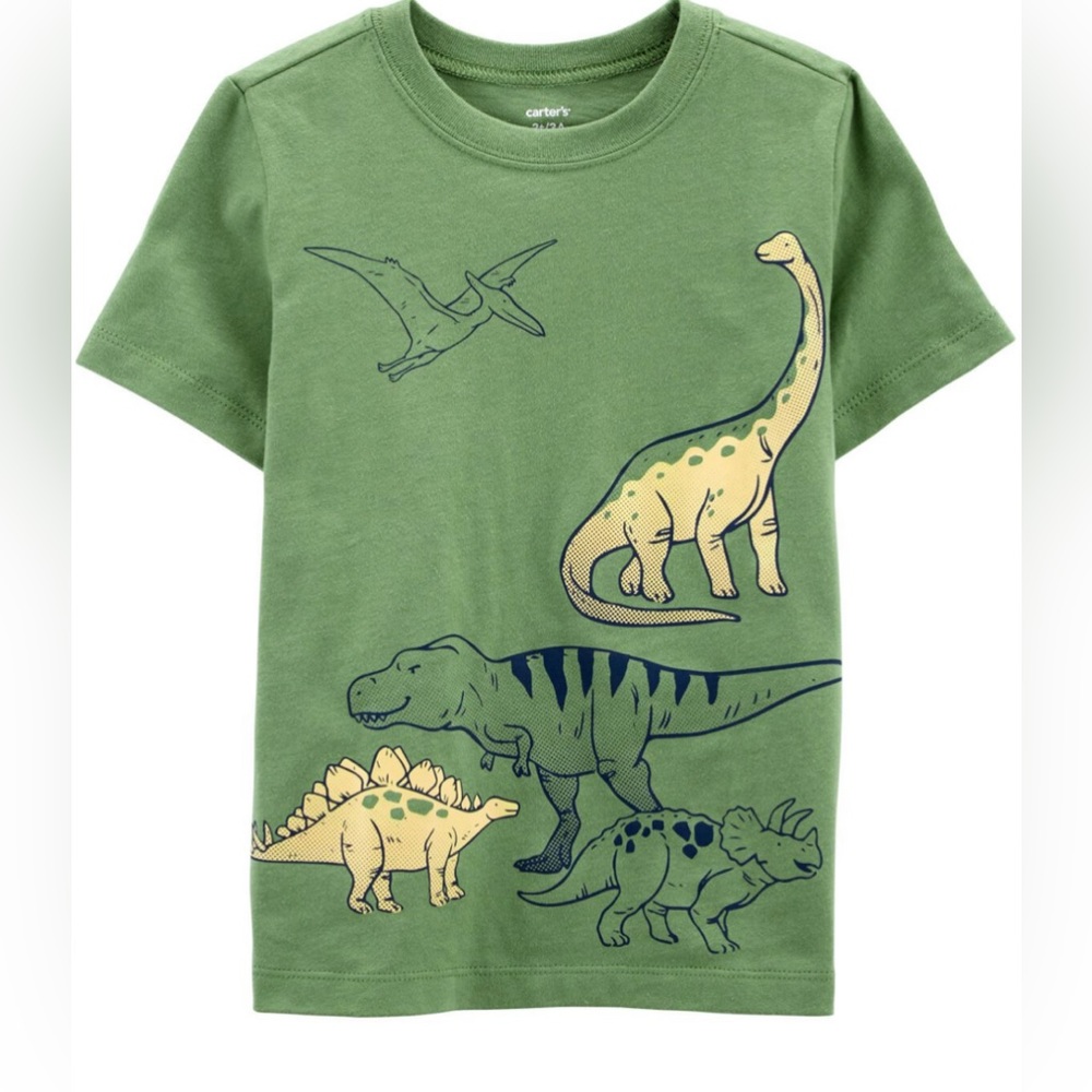Carter’s Toddler Dinosaur Graphic Short Sleeve Tee - Green - 2T